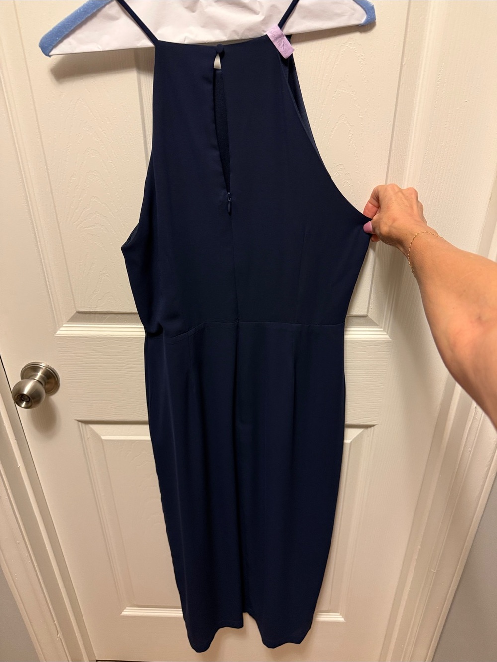 Lulu's Navy High Neck Strappy Dress - Picture 6 of 6